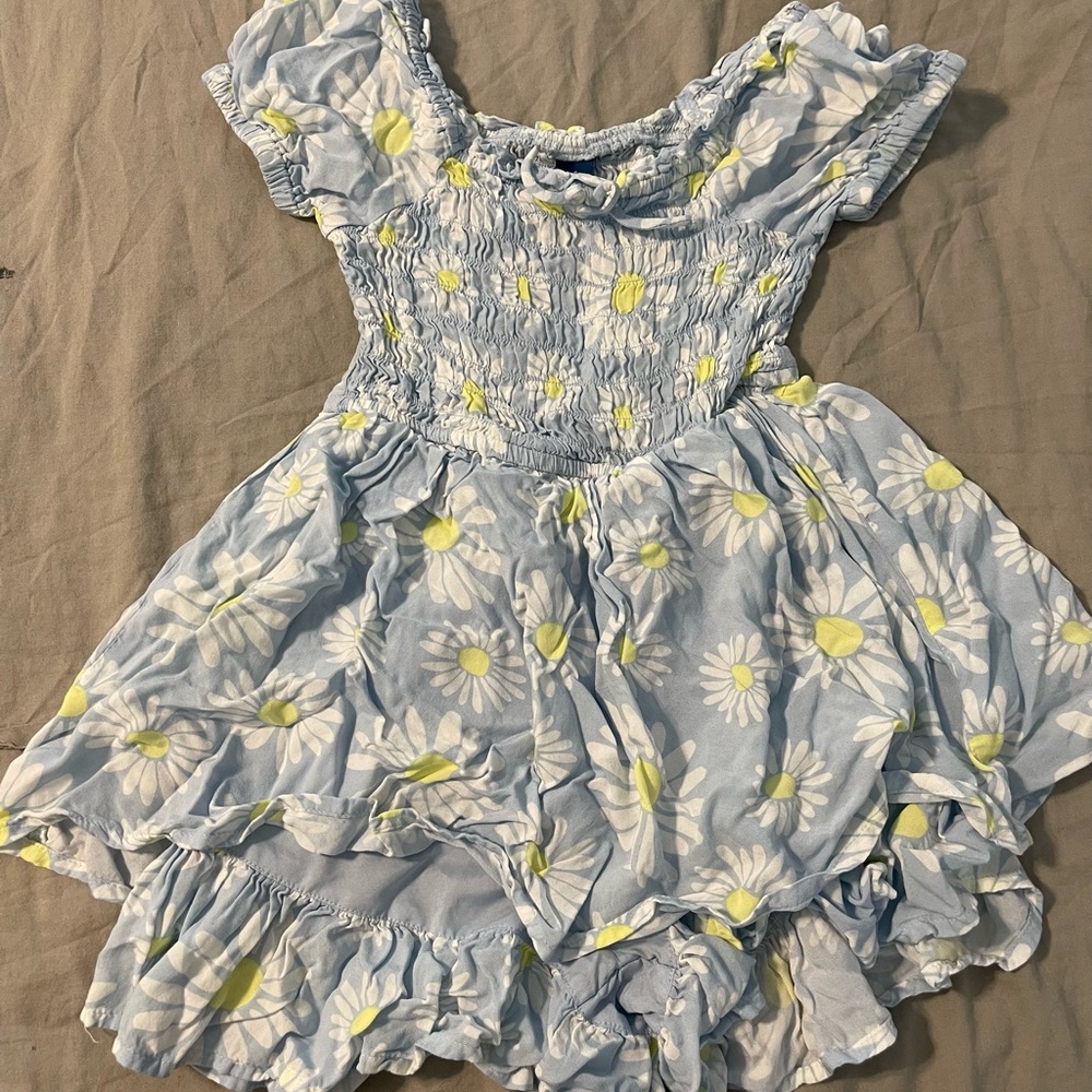 Old Navy Blue and Yellow Floral Kids Dress